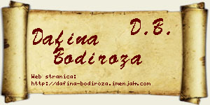 Dafina Bodiroža vizit kartica